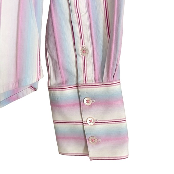 ROBERT GRAHAM WOMENS STRIPED BUTTON DOWN TOP SHIRT SZ 6 - Picture 5 of 5